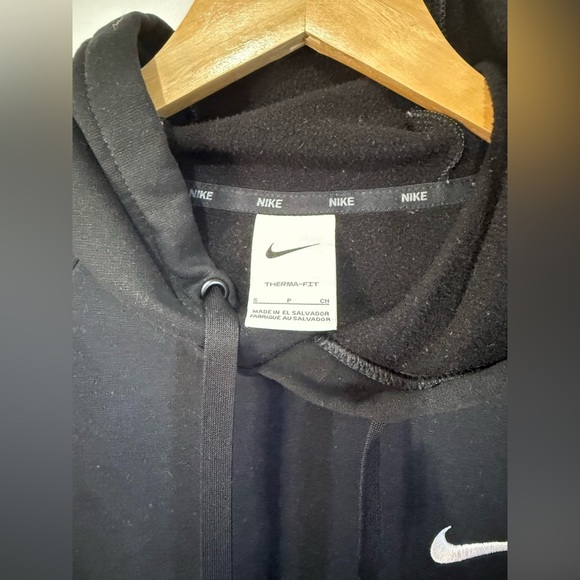 Nike Black Therma-Fit Hoodie with White Swoosh - Picture 3 of 4